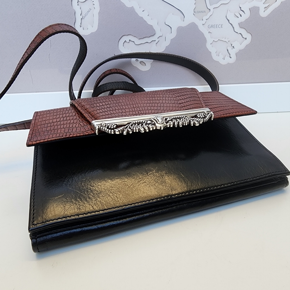 Brighton Vintage Crossbody Bag plus Wallet Snakeskin Leather - Picture 4 of 16